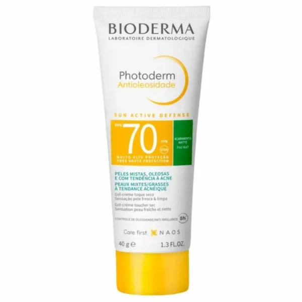 Bioderma Protetor Solar Facial Photoderm Antioleosidade FPS70 Incolor 40g