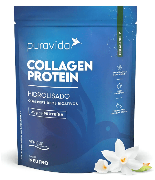 Collagen Protein Puravida Sem sabor 450g