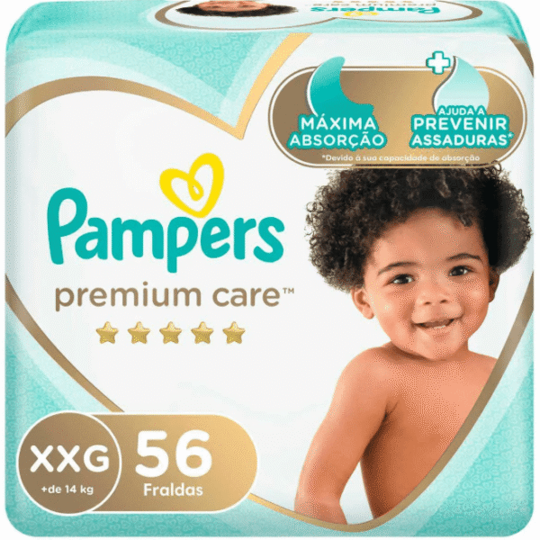 Fralda Pampers Premium Care Tamanho XXG Com 56 Unidades